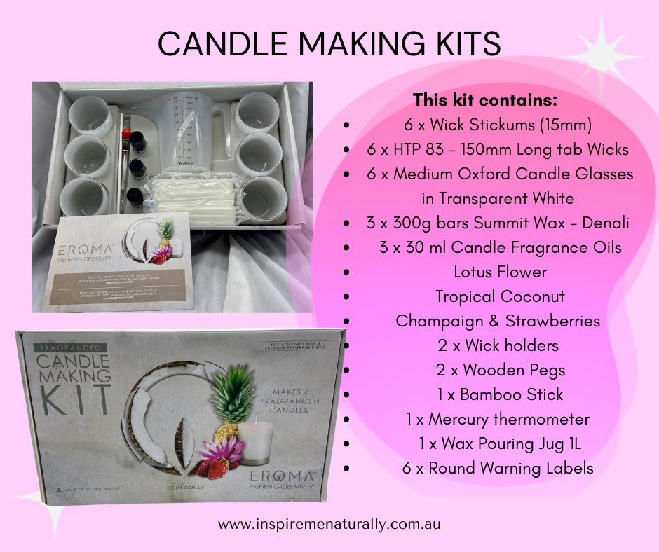 Get making!! 🎨🕯️

inspiremenaturally.com.au

#candlemakingkit #createyourown #candlekit #soywax #candlefragrance #wellness #inspiremenaturally #calmness #selflove #selfcare