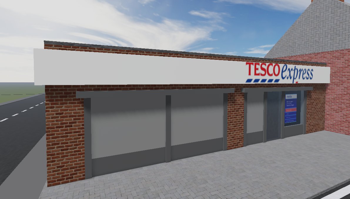 Icy9ine's tweet photo. A Tesco Express I made for a roleplay game my friends are working on...

Get in touch for commissions!
#roblox #robloxdev #robloxgame #robloxgamedesign #robloxbuilding https://t.co/UYtJ73GDH9
