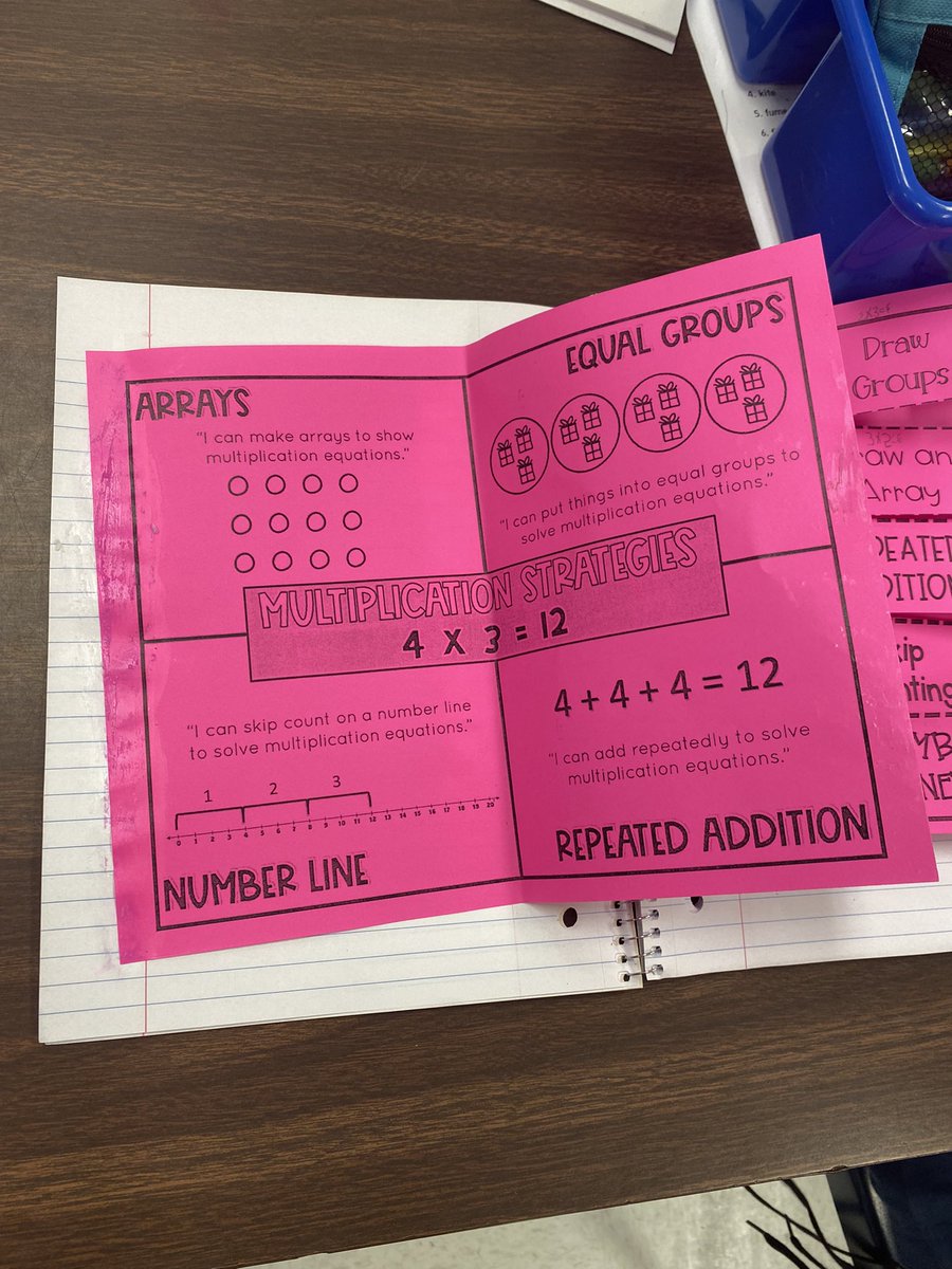 TeachSingleton's tweet photo. Yepppp there’s STILL a place for good ol’ interactive notebooks! Had to bring out all the strategies for multiplying for these 3rd Graders…pick one, any one! #LearningMultiplication #SOARMathletes #ParklaneSoars @Parklane_Eagles @asanders_PES @KeenyaJ @DrTamaraCandis https://t.co/t2m14SxnAe