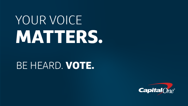 MeganKGreen's tweet photo. Voting matters! That’s why @CapitalOne is partnering with Civic Alliance and providing resources in support of Employee Voter Registration Week. #EmployeesVote https://t.co/fdwTMc2P1S https://t.co/bemhPick56