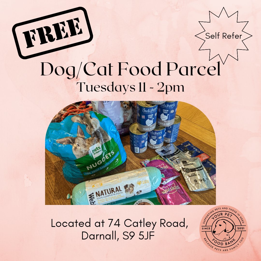 #Sheffield - if you are struggling and in need of pet food, you can receive temporary help at our drop in centre. All you need to do is complete a form on arrival 🐾 #DogsofTwittter #CatsofTwittter #petfood #petfoodbank #supportlocal #AnimalsMatter