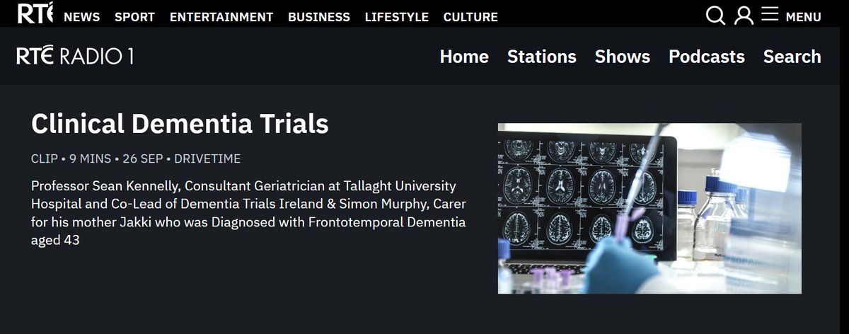 DementiaTrials's tweet photo. Huge Thanks @drivetimerte we're absolutely thrilled that you covered this launch @SarahAMcInerney Cormac ó hEadhra 
@SPKennelly @murphysimo @RTERadio1 @RonanPKilleen @ProfLawlor @MccarrmMary @drnire @VannesteS @SuzanneTimmon18 @IracemaLeroi @laragibney  

https://t.co/vpV0yjelks https://t.co/0Q84fSZvEJ