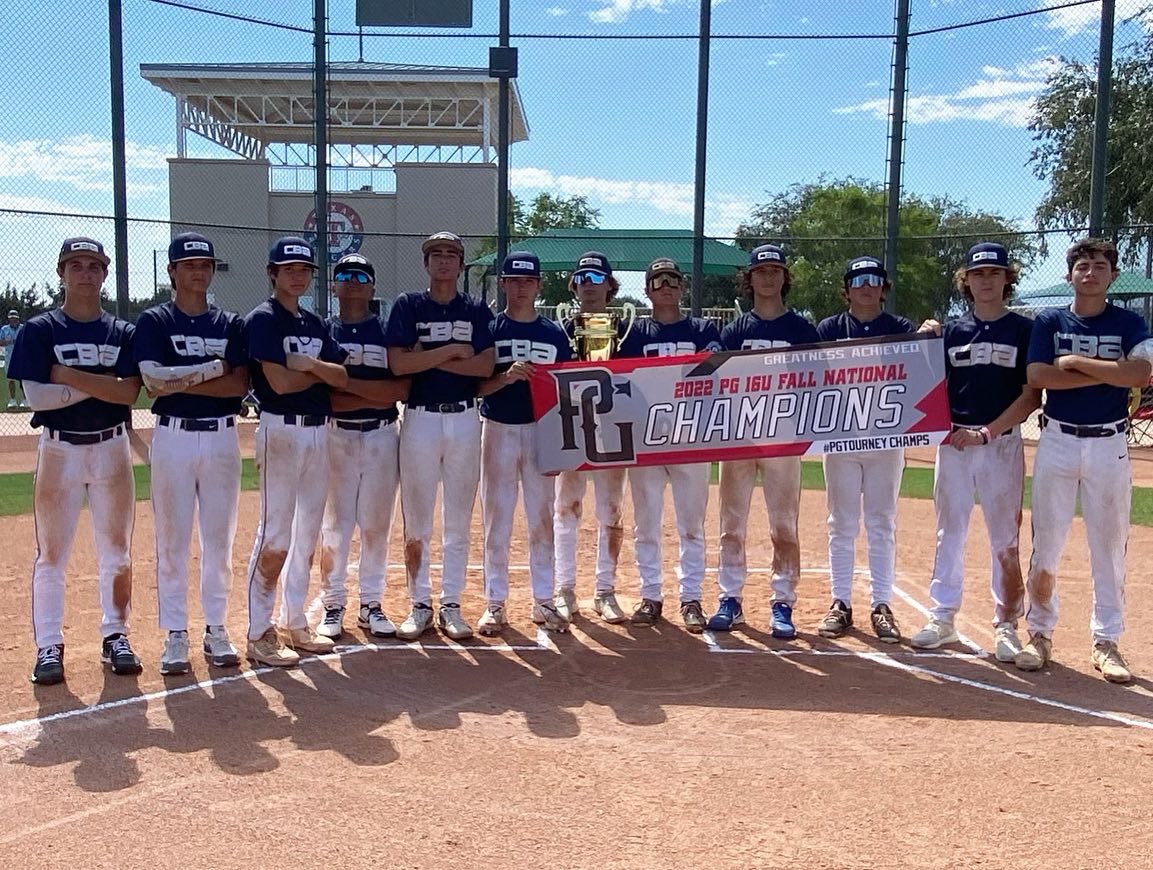 CBABaseballUSA's tweet photo. Congratulations CBA Bulldogs and CBA Victus SD | 16u Perfect Game Fall National Champions #weareCBA 

@cbabulldogsusa @cbavictussandiego 
@pg_tourney https://t.co/y0oXGR0cyD
