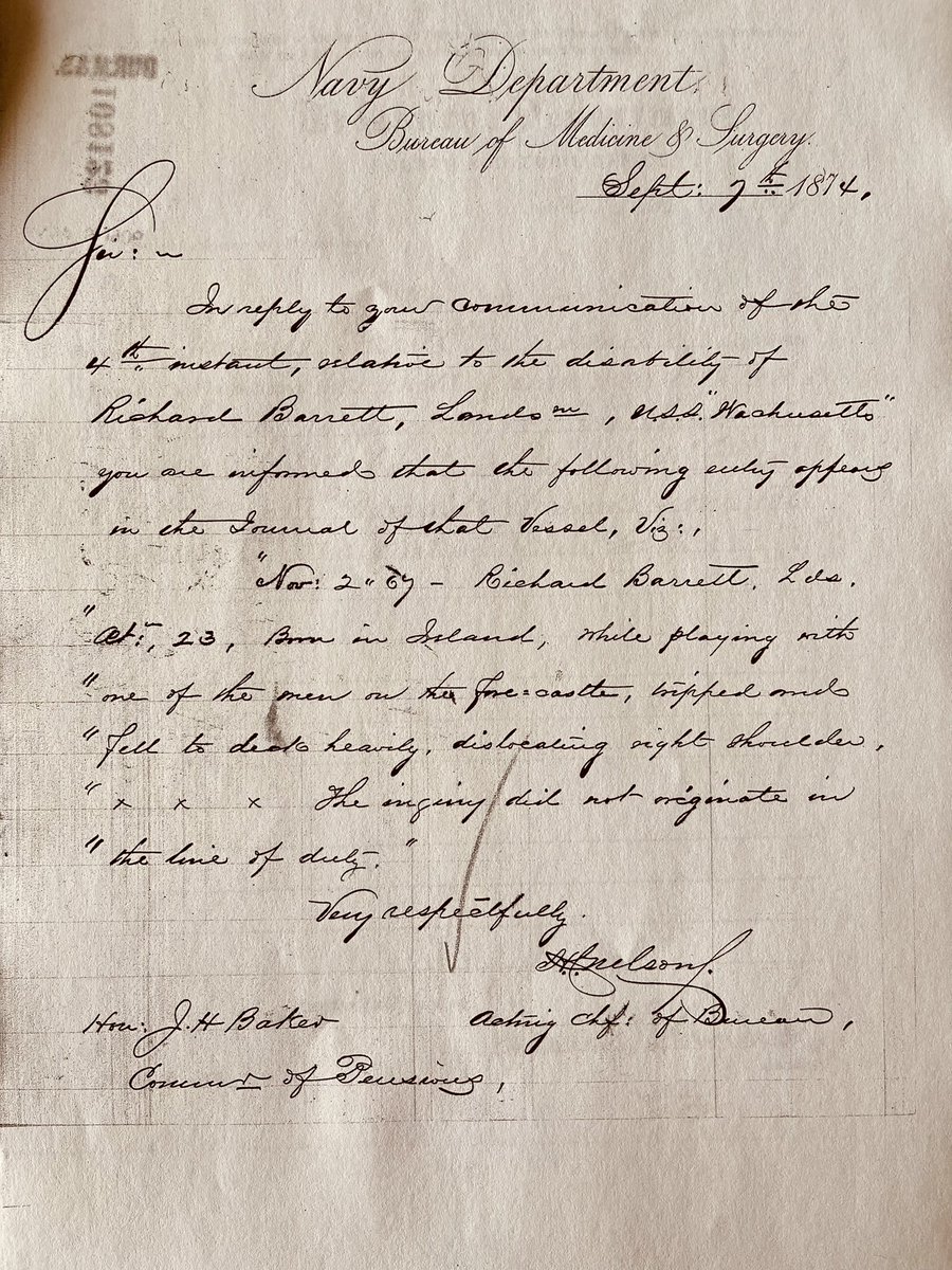 AbbeygateStreet's tweet photo. @CWBluejackets recently retrieved pension records of a great grand uncle Lndsmn Richard E Barrett native of Co. Galway who served in the Union Navy from 1864-1868. After he served in the US Infantry and Cavalry. Saw action in the Blockade on the Niphon and Newberne and in China. https://t.co/1x8XdIImA7