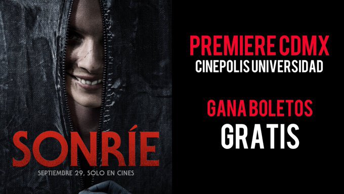 MovsCine's tweet photo. CONCURSO 
Tenemos más Pases Dobles para la Premiere de #Sonríe en Cinépolis Universidad mañana a las 8 pm 

RT
Y tienes seguirnos https://t.co/ttmSqppTxD