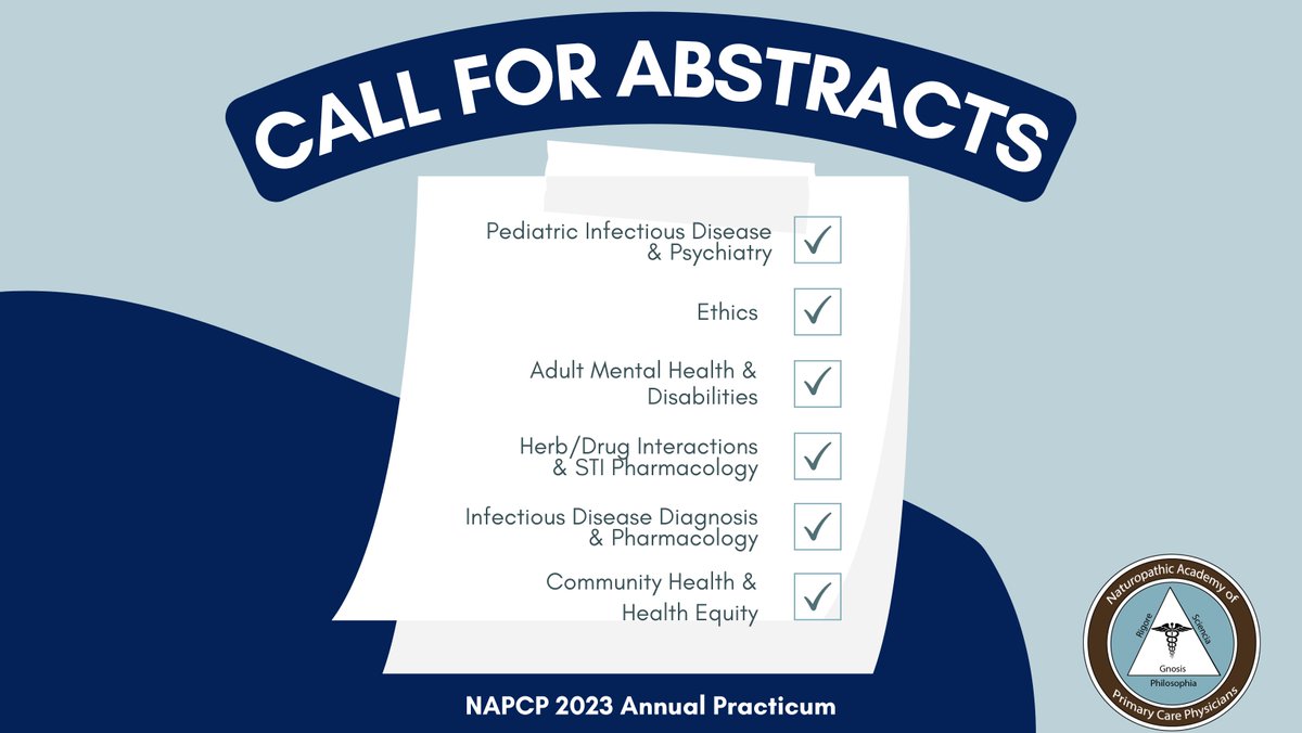 ndprimarycare's tweet photo. We want your abstracts for our upcoming 2023 virtual conference! 

We're seeking presentations on pediatric infectious diseases, health ethics, and more.

Learn more and submit here: https://t.co/Vn6hIqp8Nu #medtwitter #naturopathicmedicine https://t.co/HpaqkfFSEO
