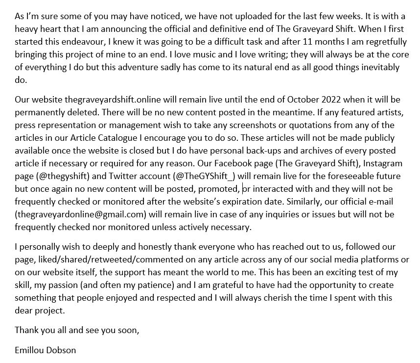 Important Announcement!

Thank you for all the support over this last year, it's been one Hell of a ride!