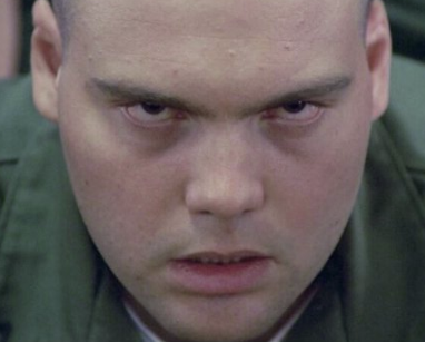JRWIshow's tweet photo. the "Kubrick Stare" is one of director Stanley Kubrick's most recognizable directorial techniques. a method of shot composition where a character stares at the camera with a forward tilt, to convey to the audience that they are at the peak of their derangement https://t.co/2Ys0dKAqVj