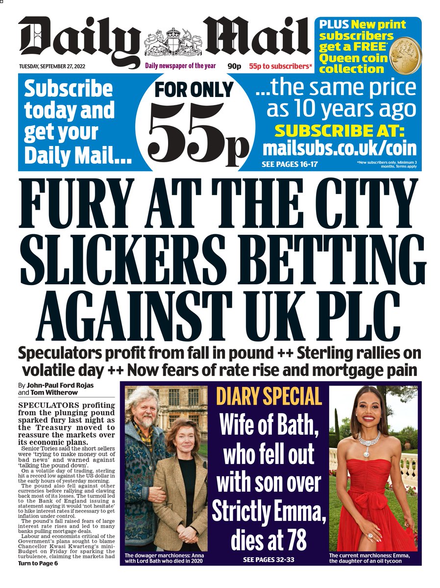 DailyMailUK's tweet photo. Tuesday’s @DailyMailUK #MailFrontPages https://t.co/sm2pUuDC9B