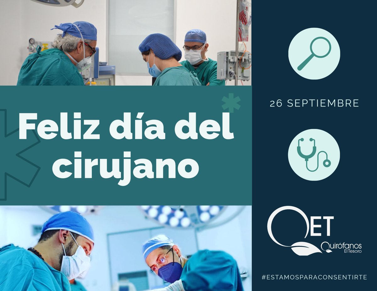 QElTesoro's tweet photo. ¡Hoy se celebra en Colombia el día del Cirujano General! 💯🎉 Exaltamos y agradecemos a todos aquellos profesionales que aplican la disciplina y el servicio de las ciencias médicas para el bienestar de los pacientes. 👏 Su labor es muy gratificante y valorada! 🥰 @QElTesoro https://t.co/p3yksTj3Ci