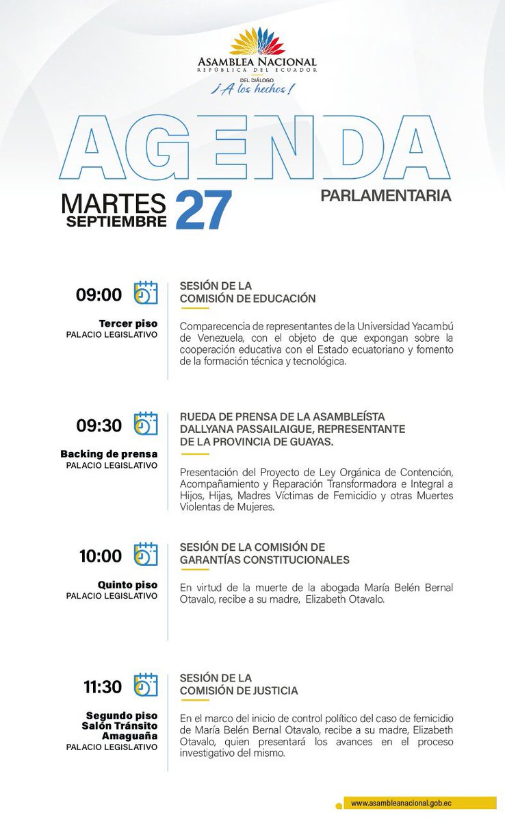 ASamaniegoTA's tweet photo. La Asamblea siendo la Asamblea. Mañana Elizabeth Otavalo comparecerá en dos comisiones y en el pleno. No se pueden organizar? Tendrá que contar 3 veces lo ocurrido con su hija. https://t.co/1yTRcfdLIJ