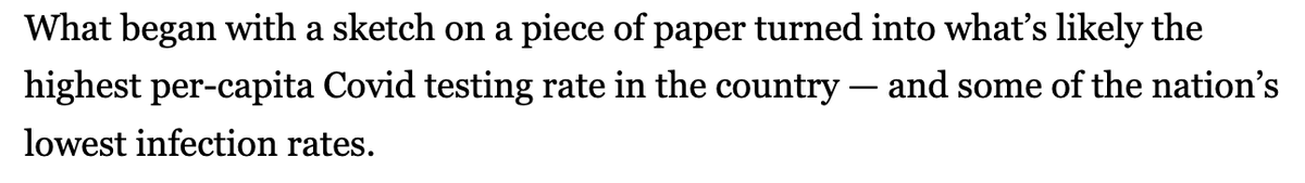 Well who'd a thunk: Turns out that frequent testing did in fact reduce deaths from covid: politico.com/news/magazine/… Revealing, and very damning, article by @vcolliver