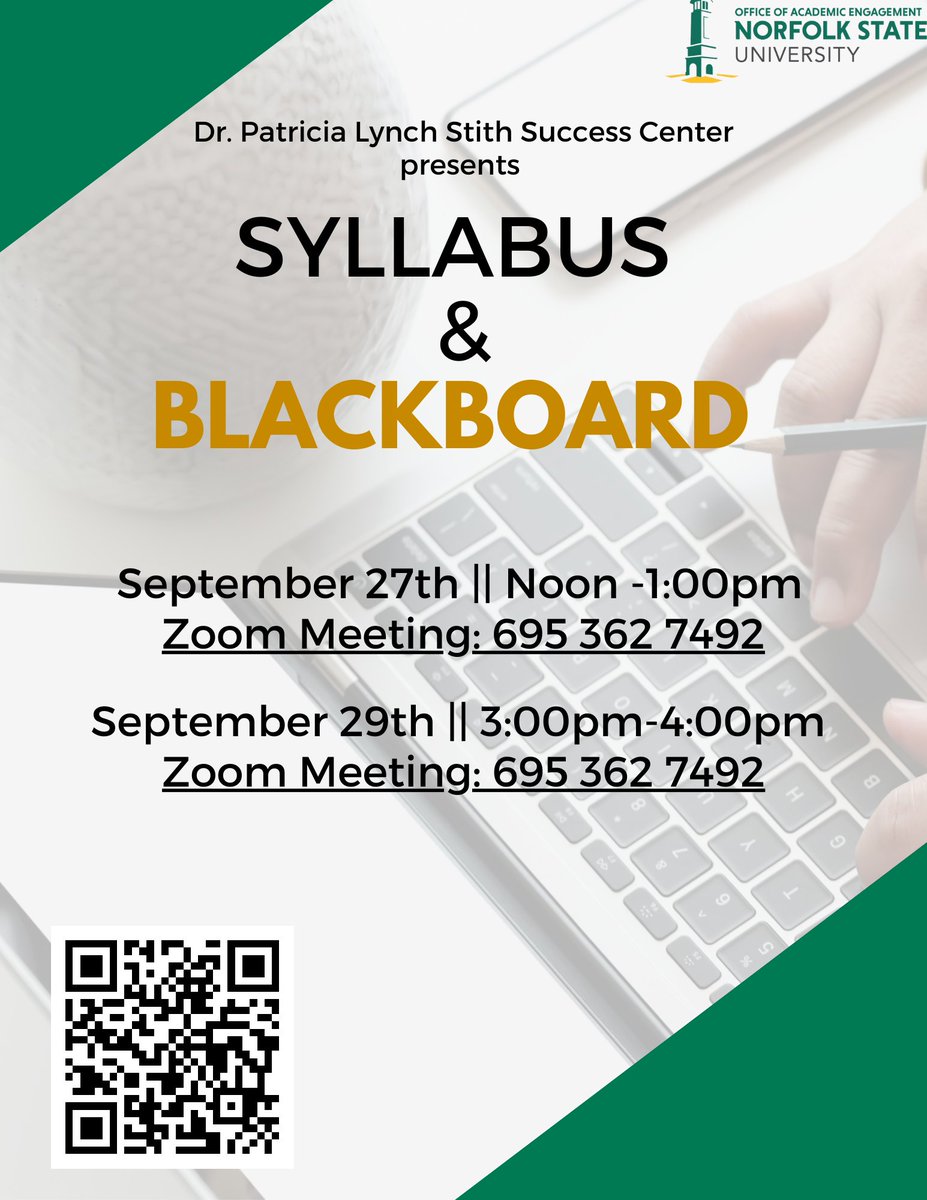 NSUSuccessCtr's tweet photo. Join us tomorrow from Noon-1:00pm to learn how to understand your syllabus! 

See you there!! https://t.co/TKAF4pq3pT