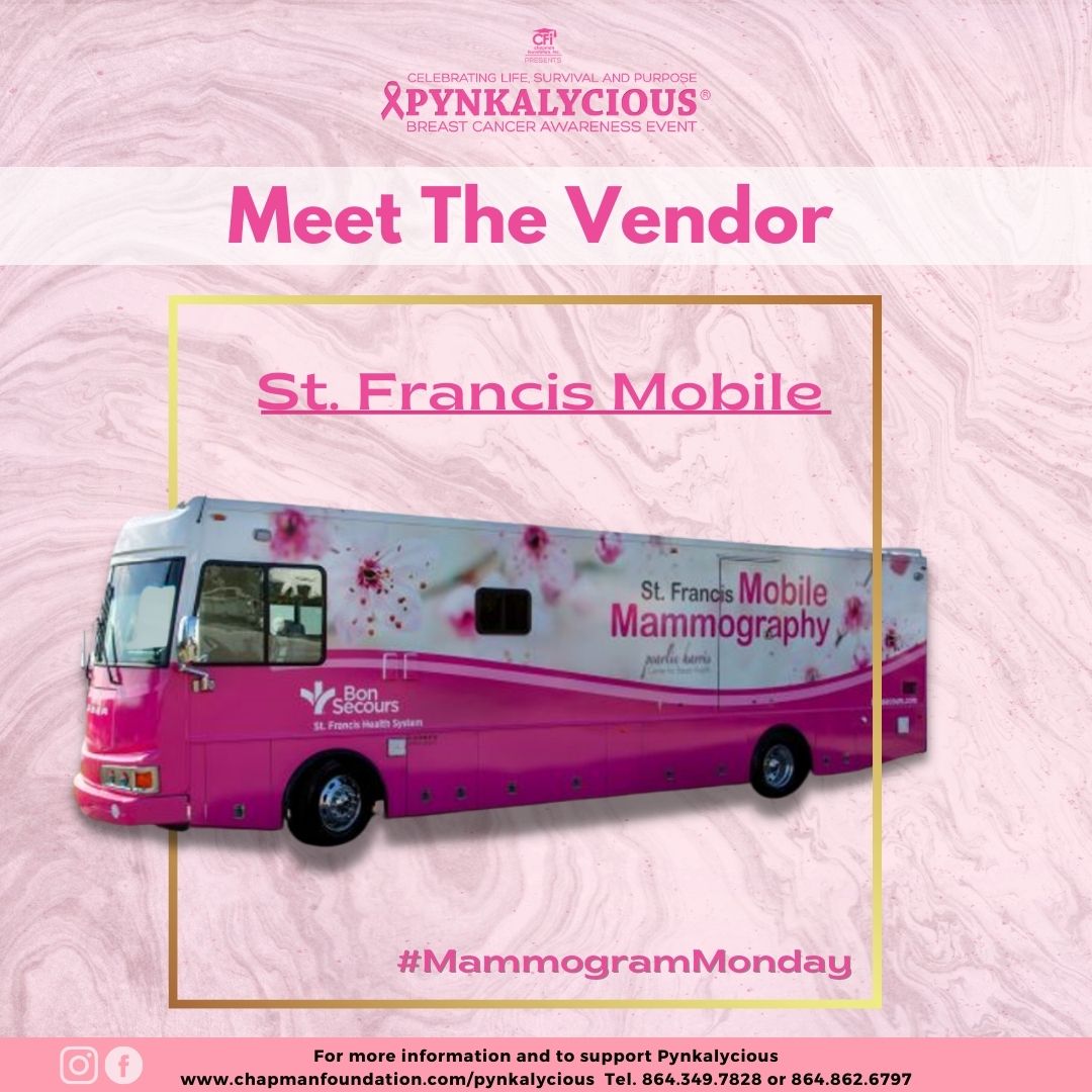 CFIScholarship's tweet photo. Happy #MammogramMonday !!! Make sure to come out to get your FREE mammogram  at Pynkalycious. Click the link in our bio to register for the event and the mammogram. #stfrancis #breastcancerawareness https://t.co/XyIcGaqFQk