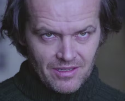 JRWIshow's tweet photo. the "Kubrick Stare" is one of director Stanley Kubrick's most recognizable directorial techniques. a method of shot composition where a character stares at the camera with a forward tilt, to convey to the audience that they are at the peak of their derangement https://t.co/2Ys0dKAqVj