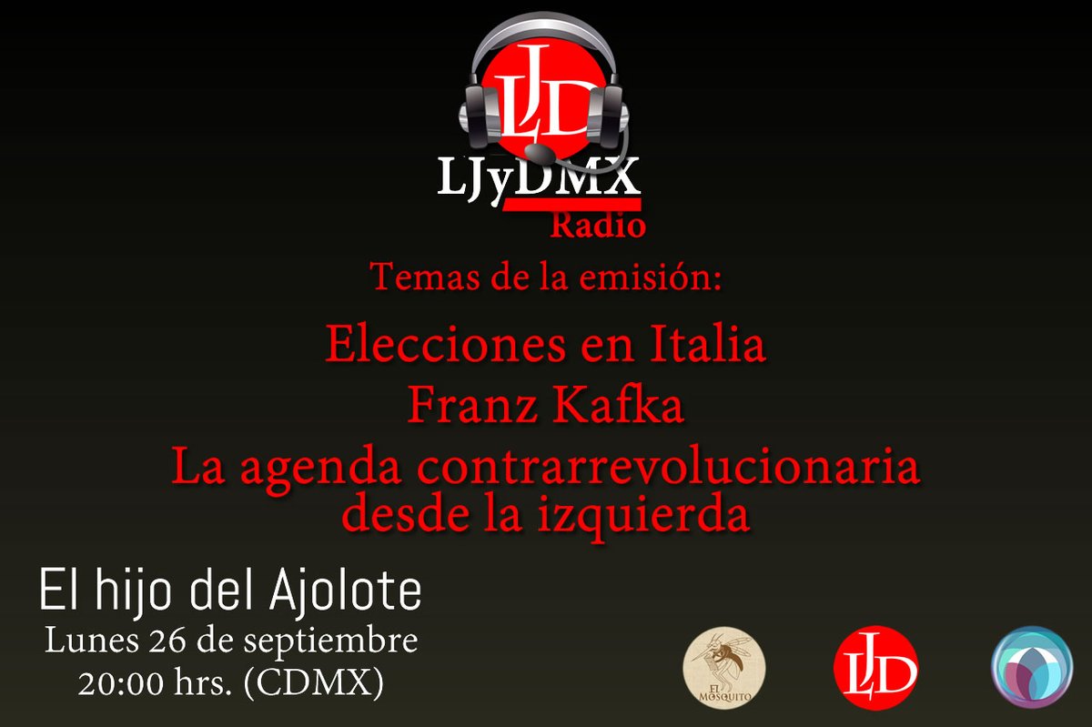 maurojas360's tweet photo. Hoy en punto de las 20:00 horas (CDMX) la emisión de "El hijo del Ajolote" por la señal de Libres, Justos y Dignos | Radio.

https://t.co/YR6YXM7uKa
👇 https://t.co/7kLnNCUVXI