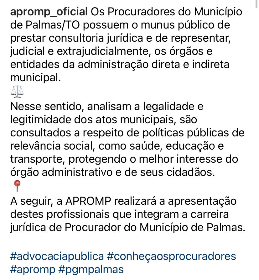 APROMP_Oficial's tweet photo. #advocaciapublica #conheçaosprocuradores #apromp #pgmpalmas @cidadepalmas https://t.co/VrxqUKTtJd