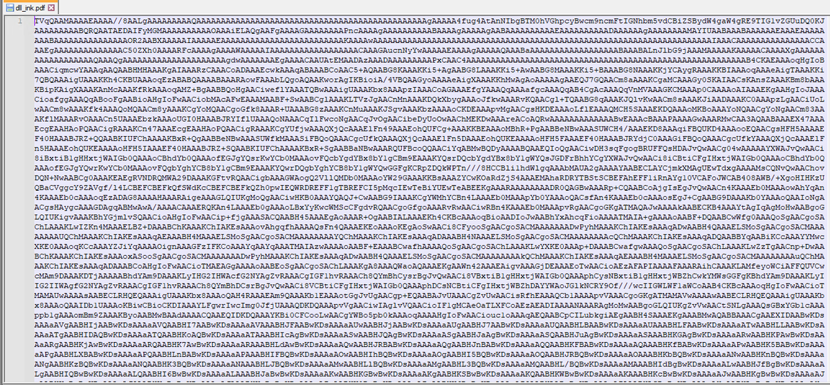 v4ensics's tweet image. 56809 #VBS line files contains actually 37 lines of obfuscated code. The de-obfuscated code uses #wscript to  execute malicious #powershell code to download Base64 - encoded code from h[t]tp://20.7.14.99/dll/dll_ink.pdf, which translates into an executable file