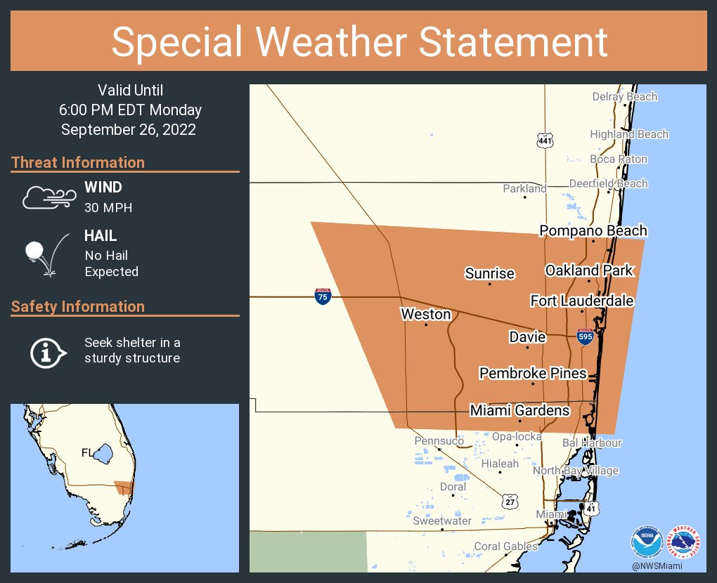 NWS Miami on Twitter "A special weather statement has been issued for