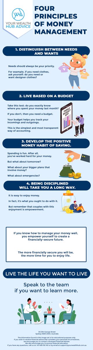 The principles of money management are in fact very difficult to put into practice. When you have a surplus of money to manage, it can be easy to be complacent and spend without thinking. If you think that you need help, we are here to guide you.
#livethelife #yourwealthhubadvice