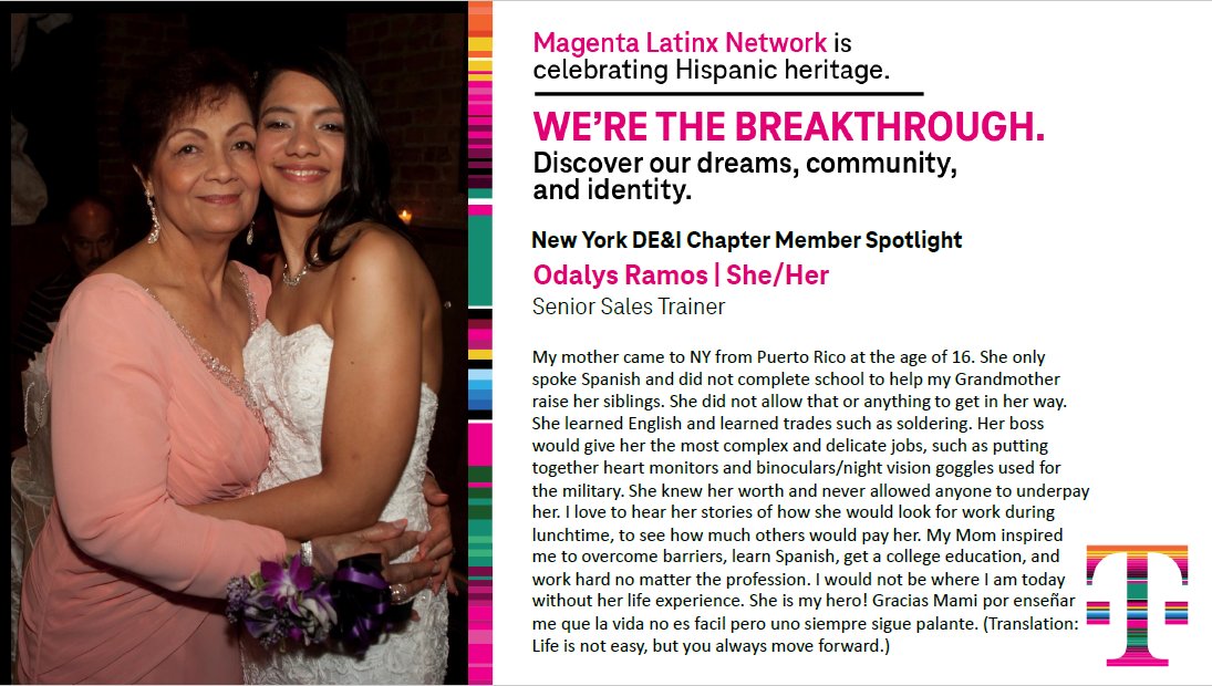 Our celebration of #HispanicHeritageMonth continues with today's spotlight- <a href="/toluvortodie4/">odalys</a>- Ody is a Sales Trainer for our NY market and she attributes much of her success to her mother, read her story here! 🇵🇷