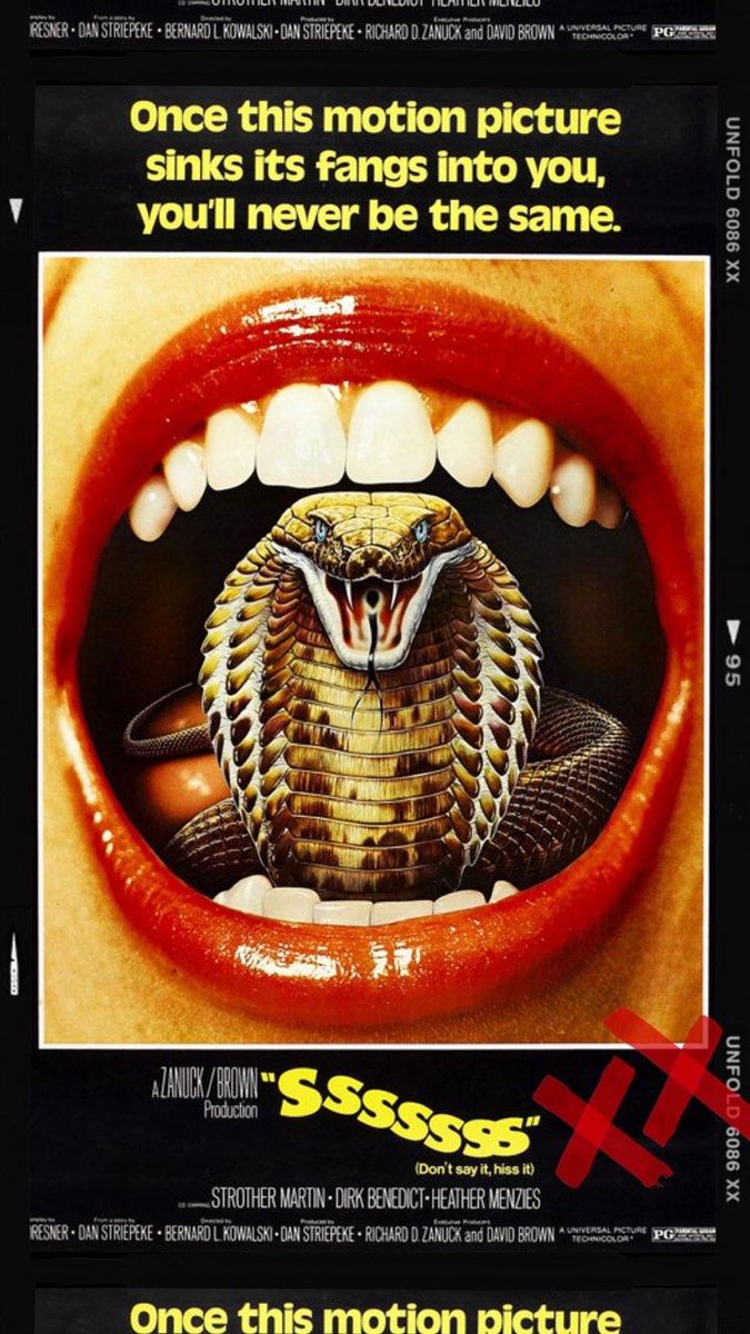 PvdHorror's tweet photo. It's the first day of the work week also known as #monstermonday and this week we have Sssssss from 1973. Keeping this film PG with leaves covering up the nakedness. But DAMN using real poisonous snakes around the cast and crew.. #crazy
#sssssss #snake #snakemovie #monstermovie https://t.co/UEhr7uNRe0