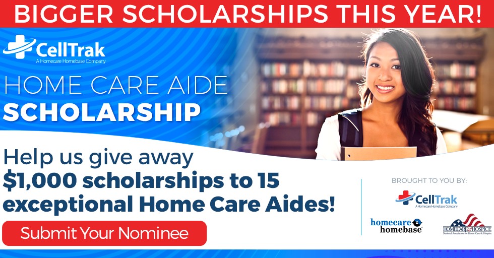 This week is the last week to submit your nominations for the annual CellTrak Home Care Aide Scholarship! 15 deserving Aides will receive $1,000 scholarships to continue their educational efforts and further their careers. #HomecareHeroes. bit.ly/3aRpYnW