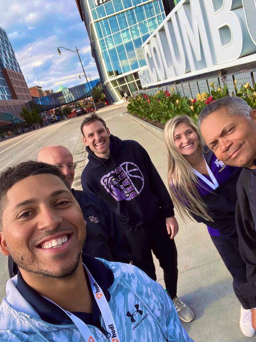 Yes that’s me fifth wheeling on a father son trip😂 Another amazing  <a href="/ohioBKcoaches/">OHSBCA</a> clinic in Columbus with these guys, learning from the best! We are all so pumped to get back in the gym!🐻🏀💜