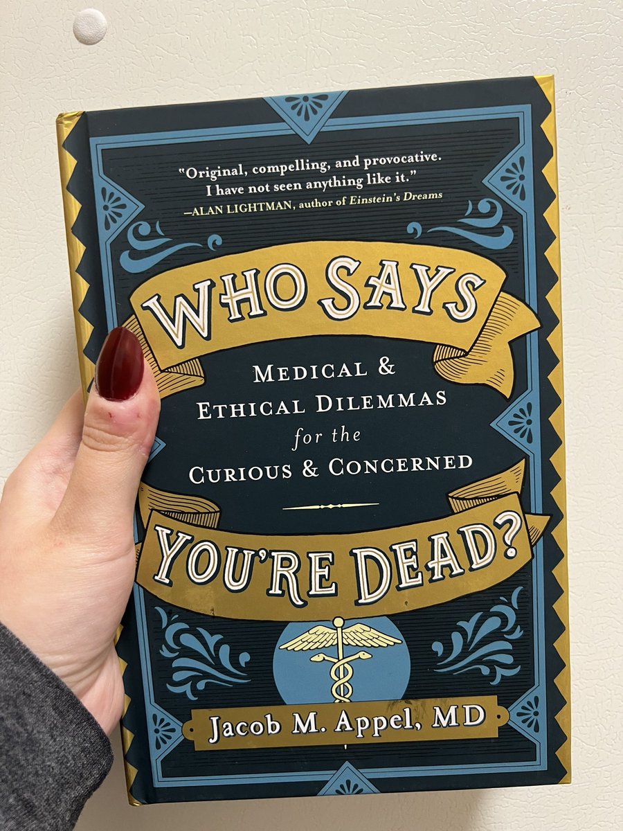 Book gifts are always the best to open. Another addition to my medical narratives bookshelf: Who Says You’re Dead. Thanks to Jacob Appel MD for sending! #narrativemedicine #bioethics