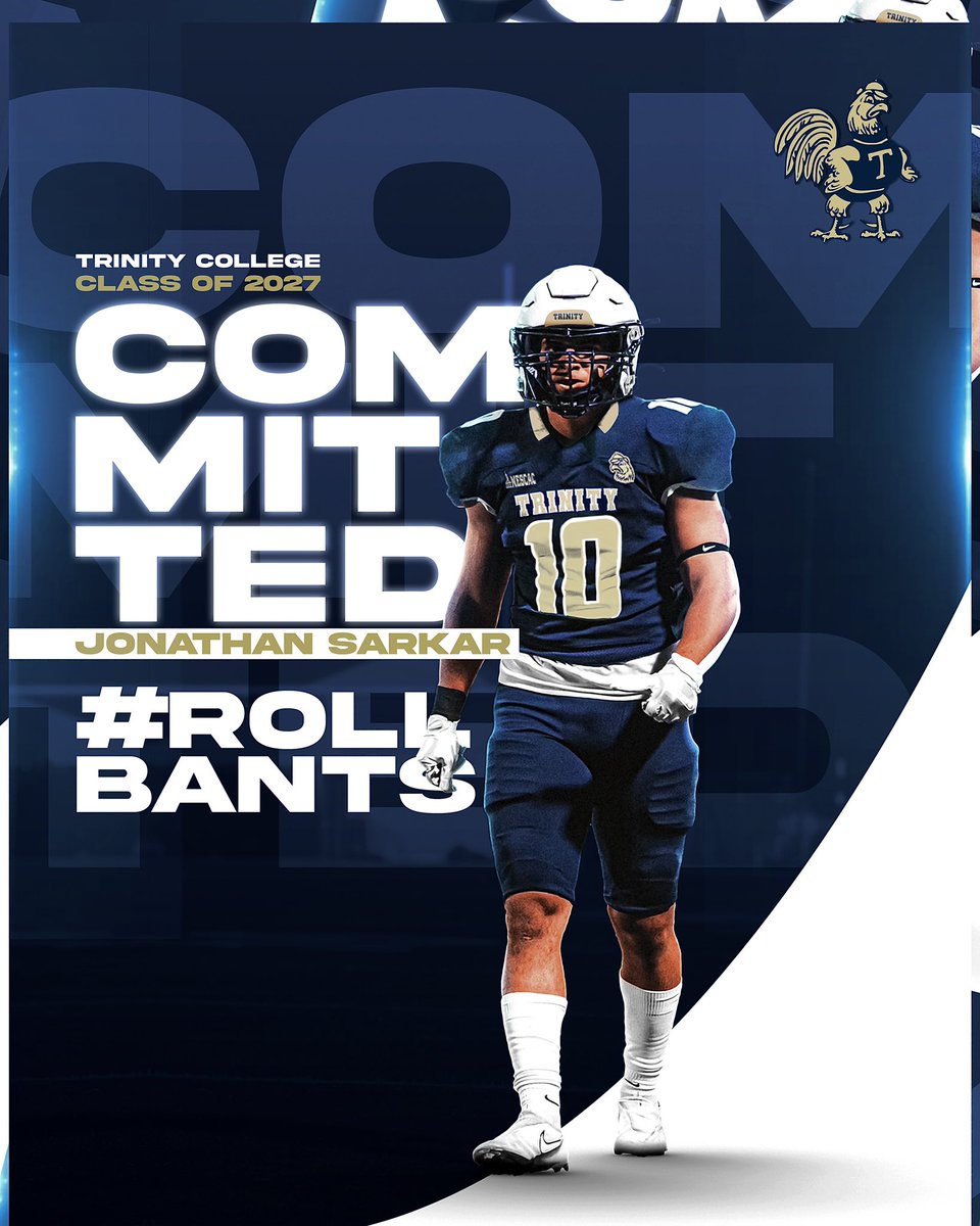 Blessed to announce my Commitment to Trinity College! Thank you to all my friends,family and coaches who have helped me along the way. Looking forward to the next four years. LFG! #rollbants <a href="/TrinCollFB/">Trinity College Football</a> <a href="/CoachDevanney/">Jeff Devanney</a> <a href="/CoachCrayton_/">Ricky Crayton</a> <a href="/DBP_Football/">Bosco Football</a> <a href="/CoachIgUrbina/">Ig Urbina</a> <a href="/CoAcHKeLZZz3/">Markell Harrison</a>