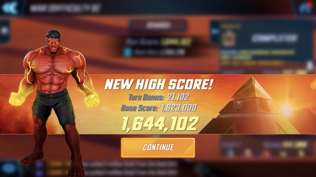 4Playluke's tweet photo. How I’m looking so far

Used: Stay down, of balance, butterfly effect, Strong opener, unkillable + pyrrhic victory. Difficulty 8.

Currently top 10k but I imagine I’ll drop.

Might have another go towards the end of the week.

How you doing? #MarvelStrikeForce #MSFPOD #Apocalypse https://t.co/MPcQomDaSr
