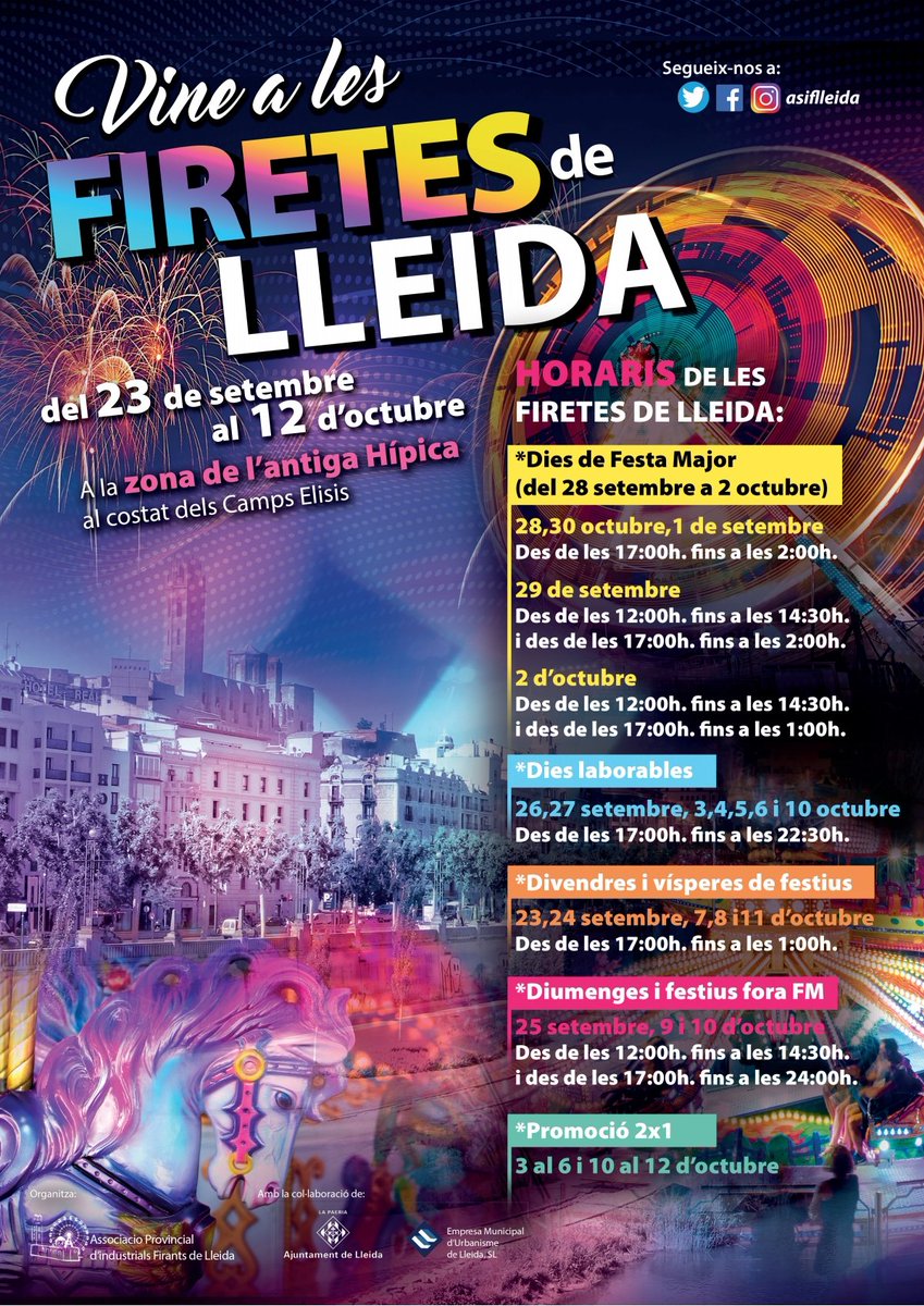 asiflleida's tweet photo. FESTES DE LA TARDOR 2022
GAUDEIX DE LES FIRETES https://t.co/fueIzsBVLT