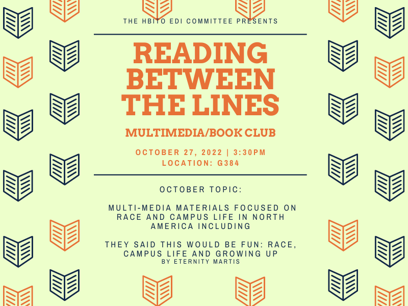 HBITOUC's tweet photo. The HBITO welcomes you to the Reading Between the Lines EDI book club. Have you been wanting to have meaningful conversations about equality, diversity and inclusion? Maybe you're interested in learning more but aren't sure where to start.
(1/2) https://t.co/HagNMdx50F
