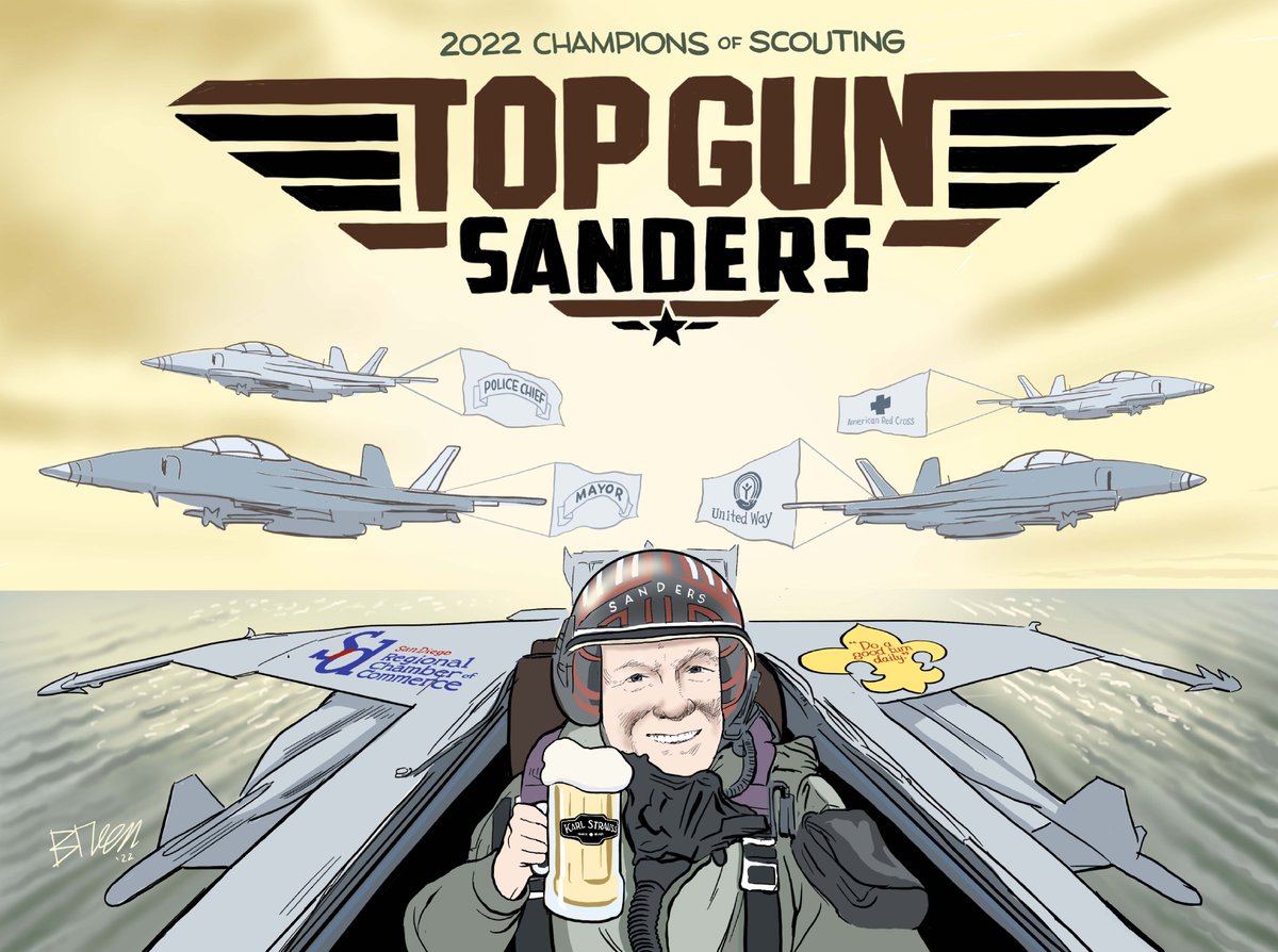 Congratulations Jerry Sanders on your Champions of Scouting award on the <a href="/USSMidwayMuseum/">USS Midway Museum</a> this past Saturday 👏

And great artwork from the one and only @sdutBreen!