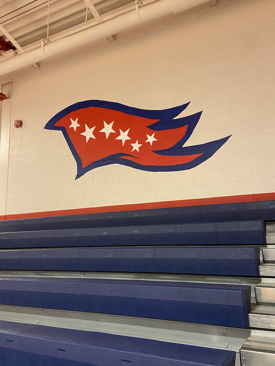 MrsWarrenPHS's tweet photo. @PatriotKeyClub Mural in Gym is done. We had over 30 volunteers work on this project and the results are Amazing!!! Could not be more grateful or thankful for everyone’s support! https://t.co/kaLuPMFGOs