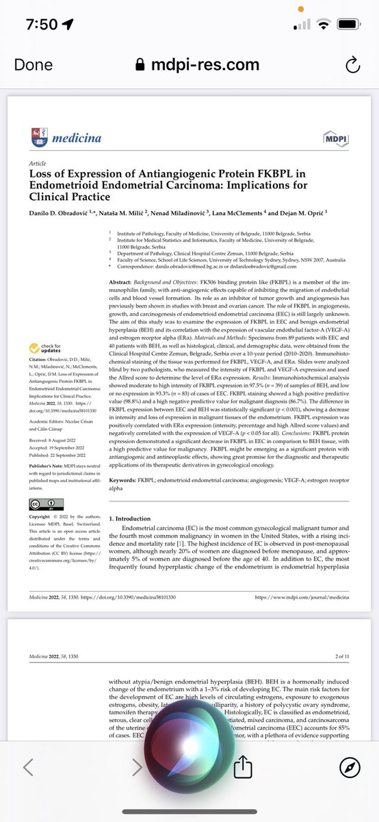 McClementsLana's tweet photo. New article on the role of #FKBPL in cancer, this time #endometrial #cancer! Great work by an international PhD student I co-supervise @MdpiMedicina @UniversityOFBel @UTS_Science 

https://t.co/IVOJXXKi3O… https://t.co/vsIWfCa1df