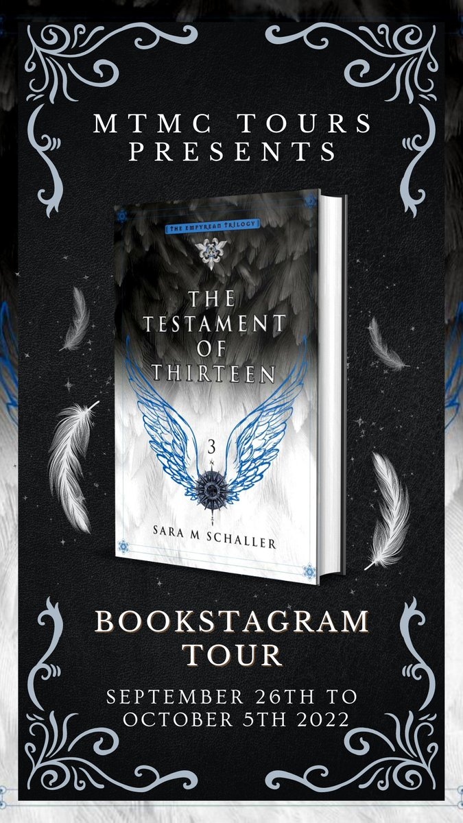 mtmctours's tweet photo. Welcome to our Bookstagram tour for The Testament of Thirteen by @saramschaller!!📖✨ In this epic conclusion to the Empyrean Trilogy, nothing is guaranteed. This YA Fantasy series is out now from Designs by Seraphim! Follow the tour below! 🔥😍 https://t.co/48yoMQeBGn