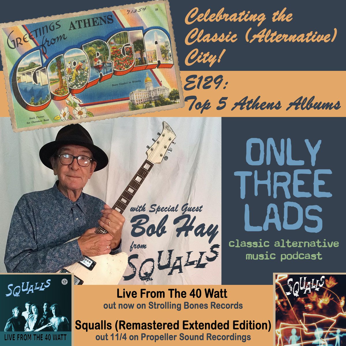 We head back to 1 of our fave musical cities to talk Athens, GA albums w/ Bob Hay of quirky '80s indie band Squalls. @remhq, @TheB52s, @Pylon_band, @lovetractorusa, @magnapop and many more! #musicpodcast #podnation #1stwave #athensgamusic #classicalternative #punkrock #newwave