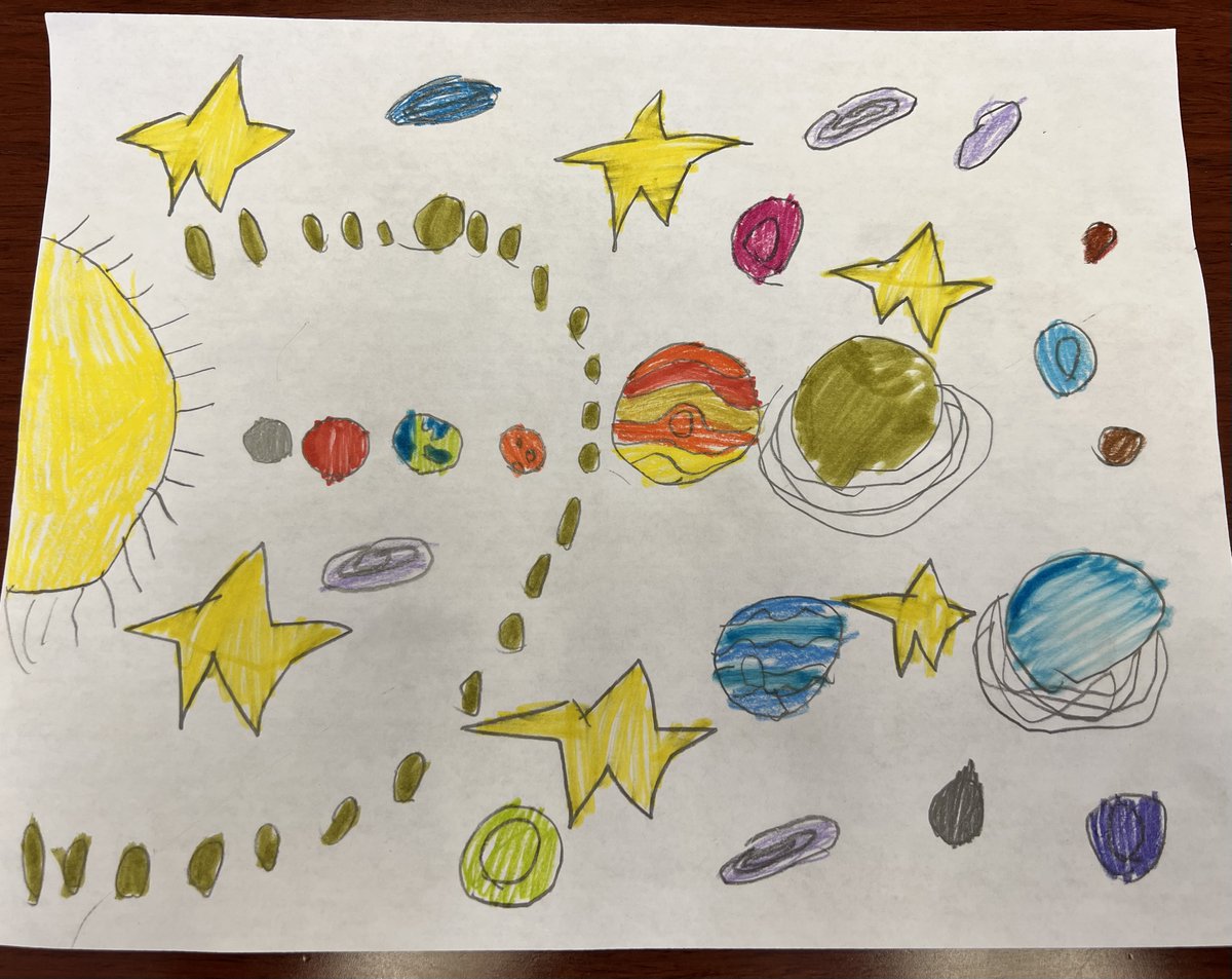 GeorgieC's tweet photo. We're not quite there in predicting the scale of our solar system/distance between planets using fractions BUT my six-year-old sure recalls it pretttty well.

Thanks Team K-12 Education @NASAJPL. So much goodness to inspire the next generation of explorers
https://t.co/TDTgzBFxZb https://t.co/TfZbKRDQWp