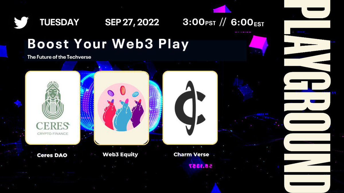 Web3Equity's tweet photo. Join us tomorrow for a convo with @MichelleAbbs @ShazzaShayrocka @FitzTalksWeb3 and the @meet_playground team.

Set your reminder here https://t.co/X6TeOBNLwR https://t.co/vNhBpZkTtT