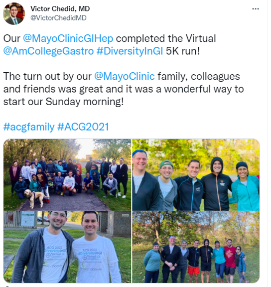 AmCollegeGastro's tweet photo. 📣#GIfellows #GIfellowship
It's ACG's 2022 #DiversityinGI Virtual Race
Get fellows & faculty out there for a run/walk!
♥️👟♥️👟
Details & link to register https://t.co/7NYqJJ2BY2
Thank you sponsors @ironwoodpharma @TakedaPharma
#Diversity #Inclusion #Represenation #Community https://t.co/h4A8qXk80p