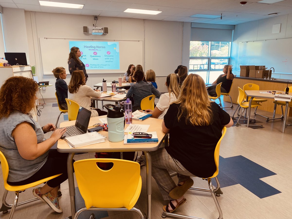 Teachers meet after school for their Responsive Classroom book study. Important discussions and reflections are taking place! #MovingForwardTogether #SmithfieldSchls #PandaPride