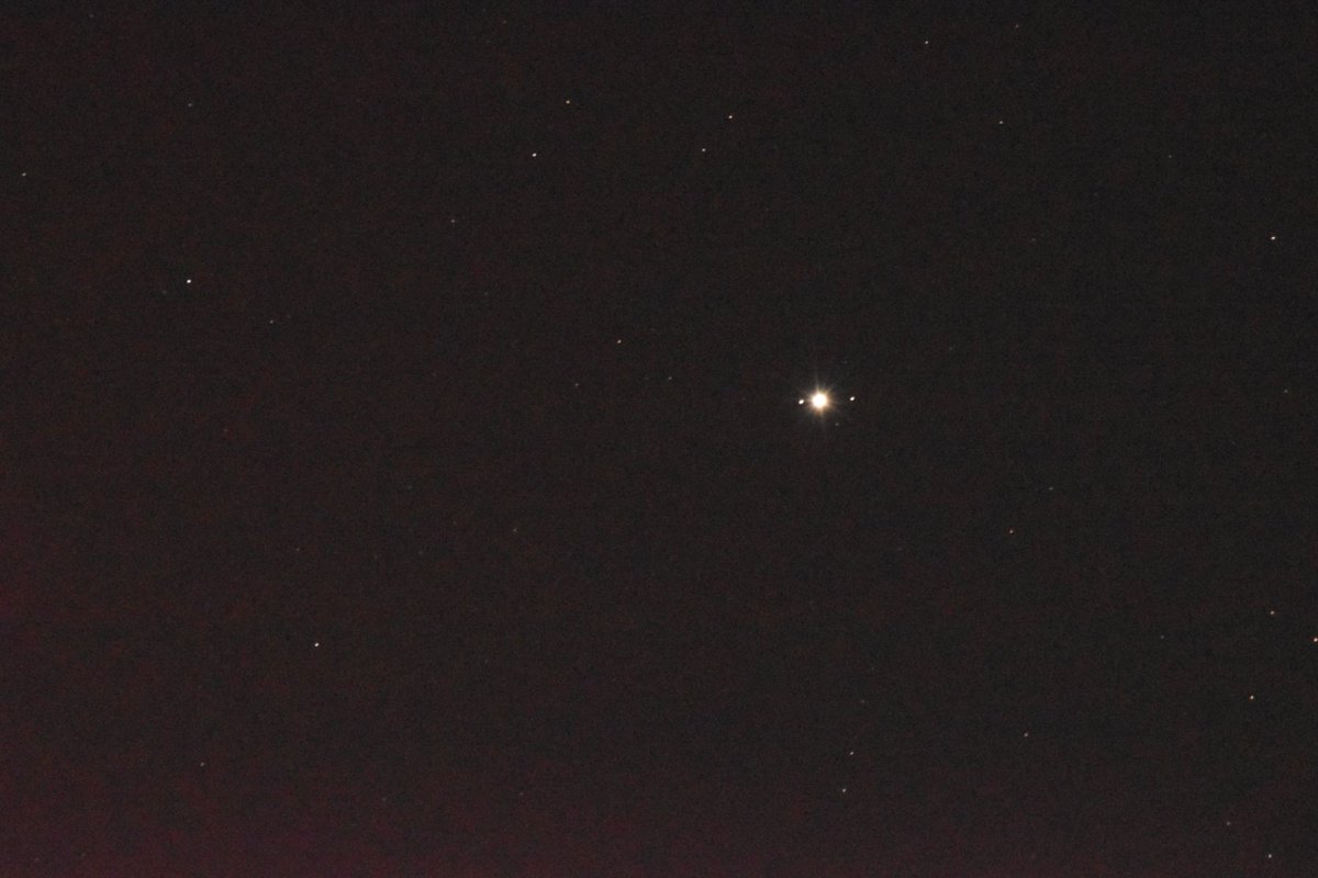 Jupiter in the UK on its closest pass with Earth for 59 years. Taken from Newcastle