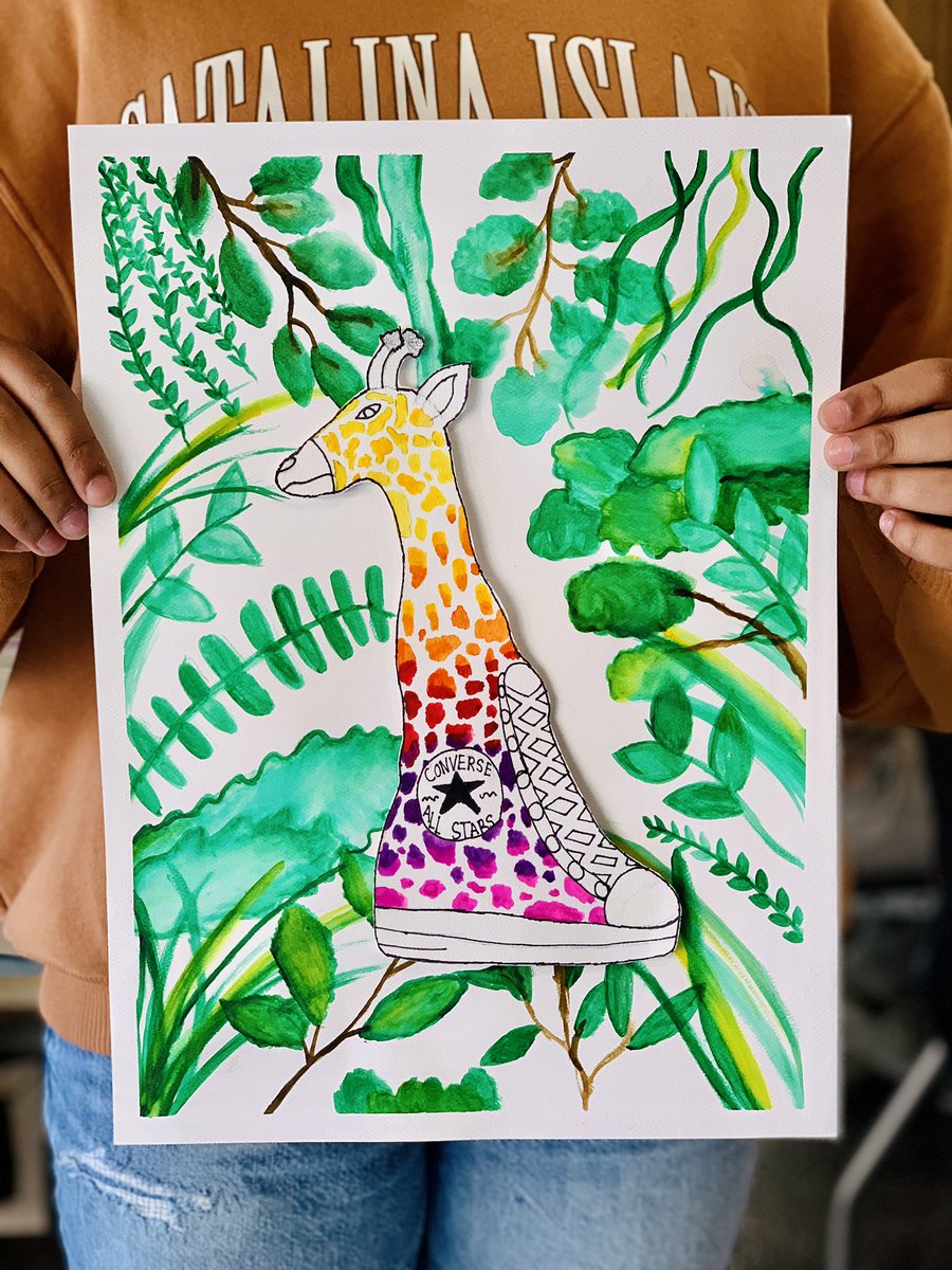 Lilianna Carre (8th) finished her surreal watercolor collage today! There are no words except amazing!!! 🤩