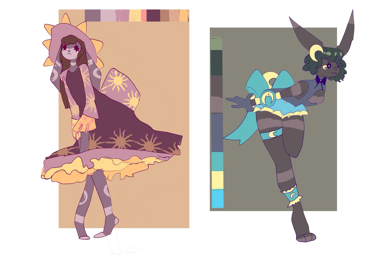 gutzartz's tweet photo. Moon and sun bunny:
P4yp4l only
base price is £30  character
£40 if you want a lil doodle poster
£50 for a painted study
#adopt #furry #bunny #oc #designsale #forsale #cute #oc #art #furrydesign #moontheme #bunnyspace #bunnyadopt https://t.co/uxqnFbZnWf
