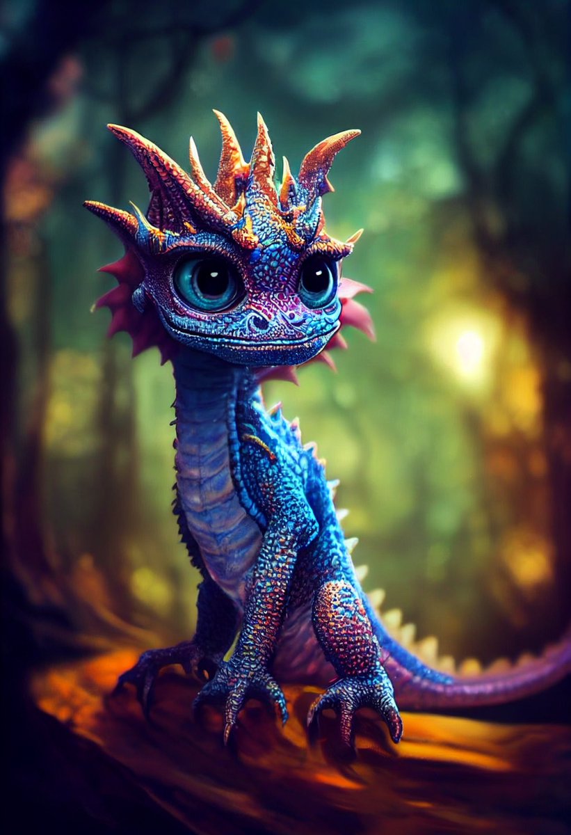 AI_Banksy's tweet photo. What would you call this kind of baby dragon? 😍 https://t.co/jgS38rqNO4