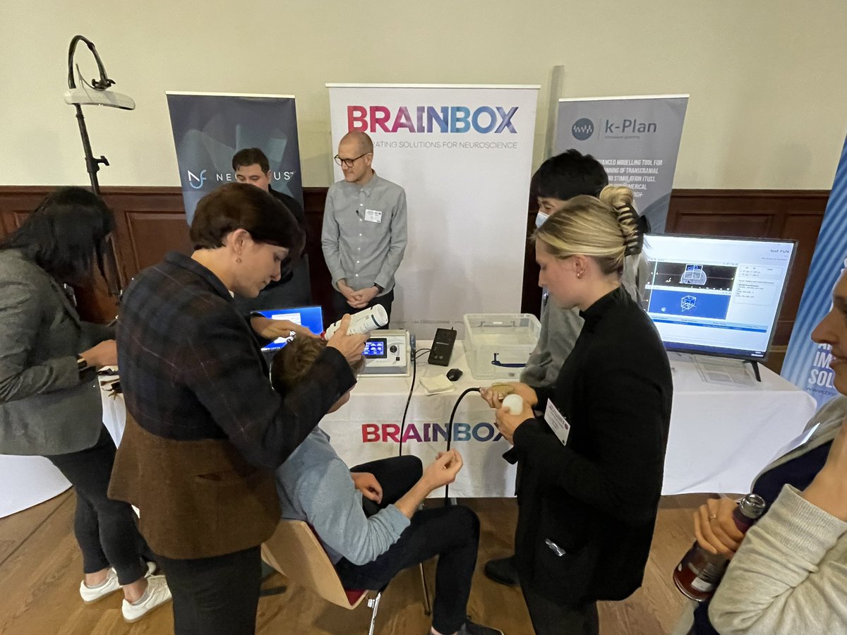 Brainbox_Neuro's tweet photo. It’s been a very long, but very busy and engaging day at #FUN22. Looking forward to another full day of interesting talks and poster presentations on day two. #brainstimulation #TUS #focusedultrasoud #neuromodulation https://t.co/vqNca1kbMj