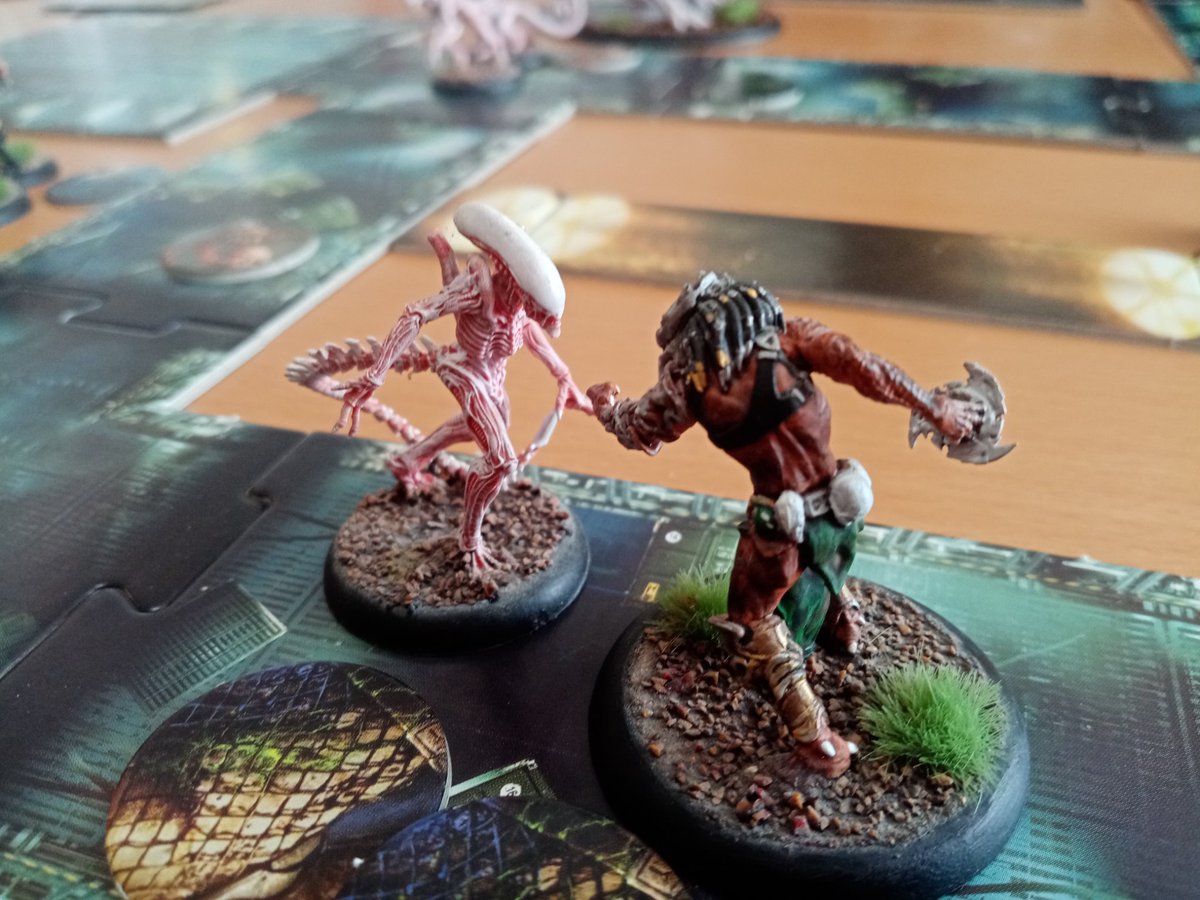 PotanCZ's tweet photo. It was great to play 3 players AvP after few years. 👌🏻Lovely underrated game. - #miniaturewargaming #wargames ##tabletopgames #wargames #wargaming #paintingminiatures - #avp #thehuntbegins #alienversuspredator #predator #prodos #prodosgames  #avpthehuntbegins #alienvspredator https://t.co/I0tFHzsx4C