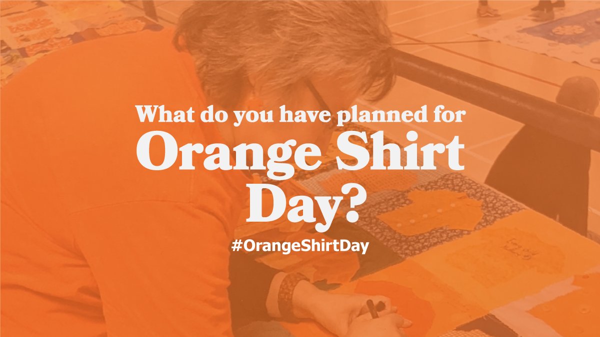 OrangeShirtSoc's tweet photo. What do you have planned for Orange Shirt Day?

Share your #OrangeShirtDay event with us and we will repost it to our story!

Tag @OrangeShirtSoc in your posts and stories

#EveryChildMatters #TruthAndReconciliation #Reconciliation https://t.co/qYqlR4vyDz