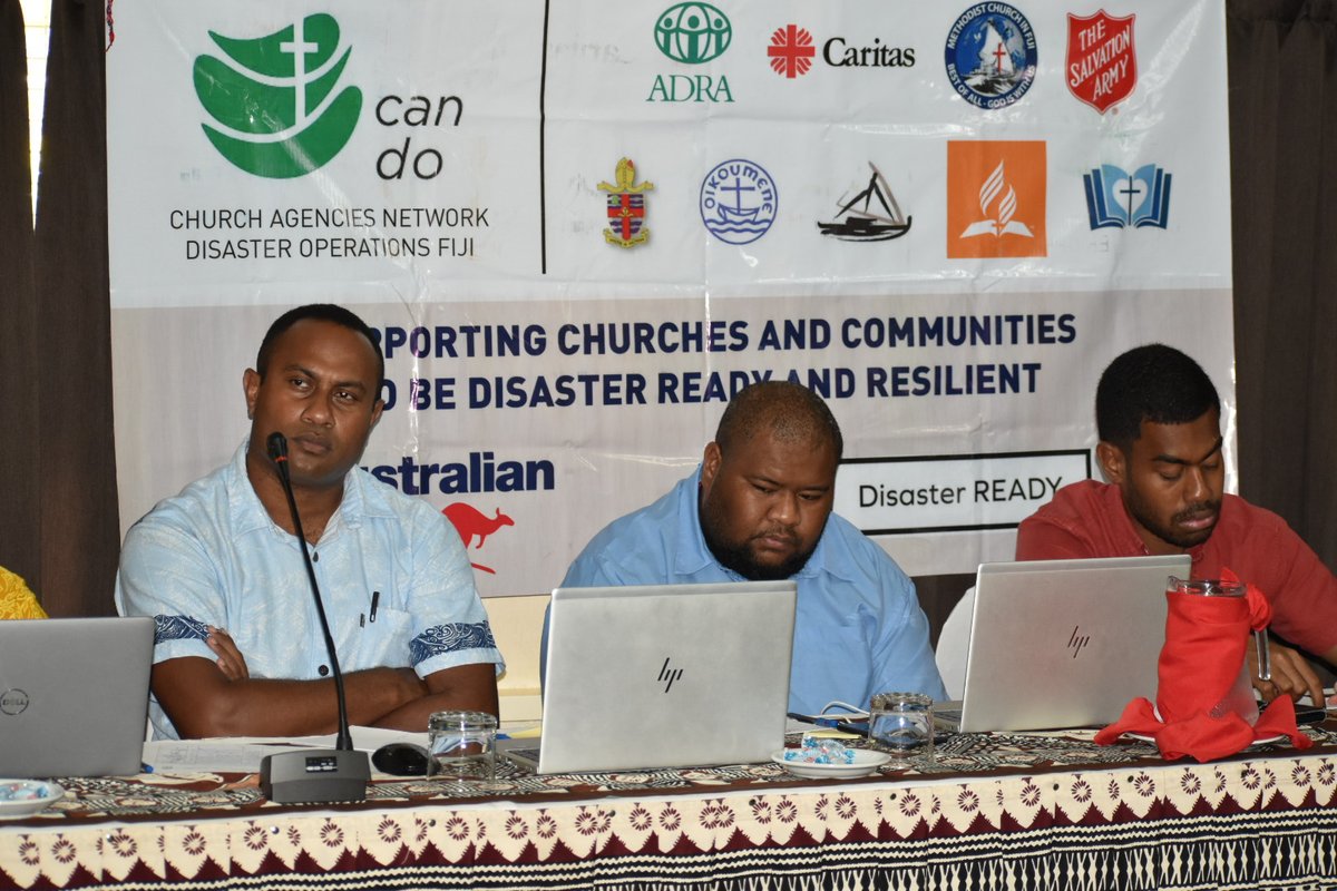 AustralianFiji's tweet photo. Happening Right now! ♻️Church Agencies Network Disaster Operations Fiji consortium Disaster READY 2.0 planning workshop&amp;formulation MERLI framework under the @AusHPship supported by @FijiNDMO @DisFiji @FijiCouncil @PDFSEC for your support.ADRA Fiji is CANDO Fiji secretariat 🙌 https://t.co/O5nk9VE678